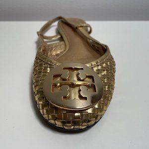Tory Burch Gold Slingback Flats - Size 6